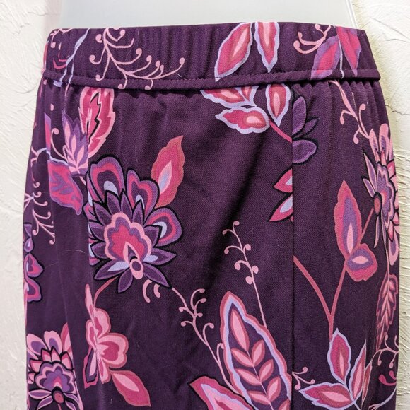 Vintage Y2K Floral Midi Skirt Size M Purple Long Length Casual Whimsygoth - Picture 3 of 4